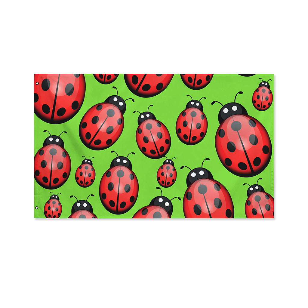 Cute Ladybug Pattern Print Polyester Flag