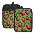 Cute Ladybug Pattern Print Pot Holders With Pocket