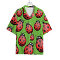Cute Ladybug Pattern Print Rayon Hawaiian Shirt