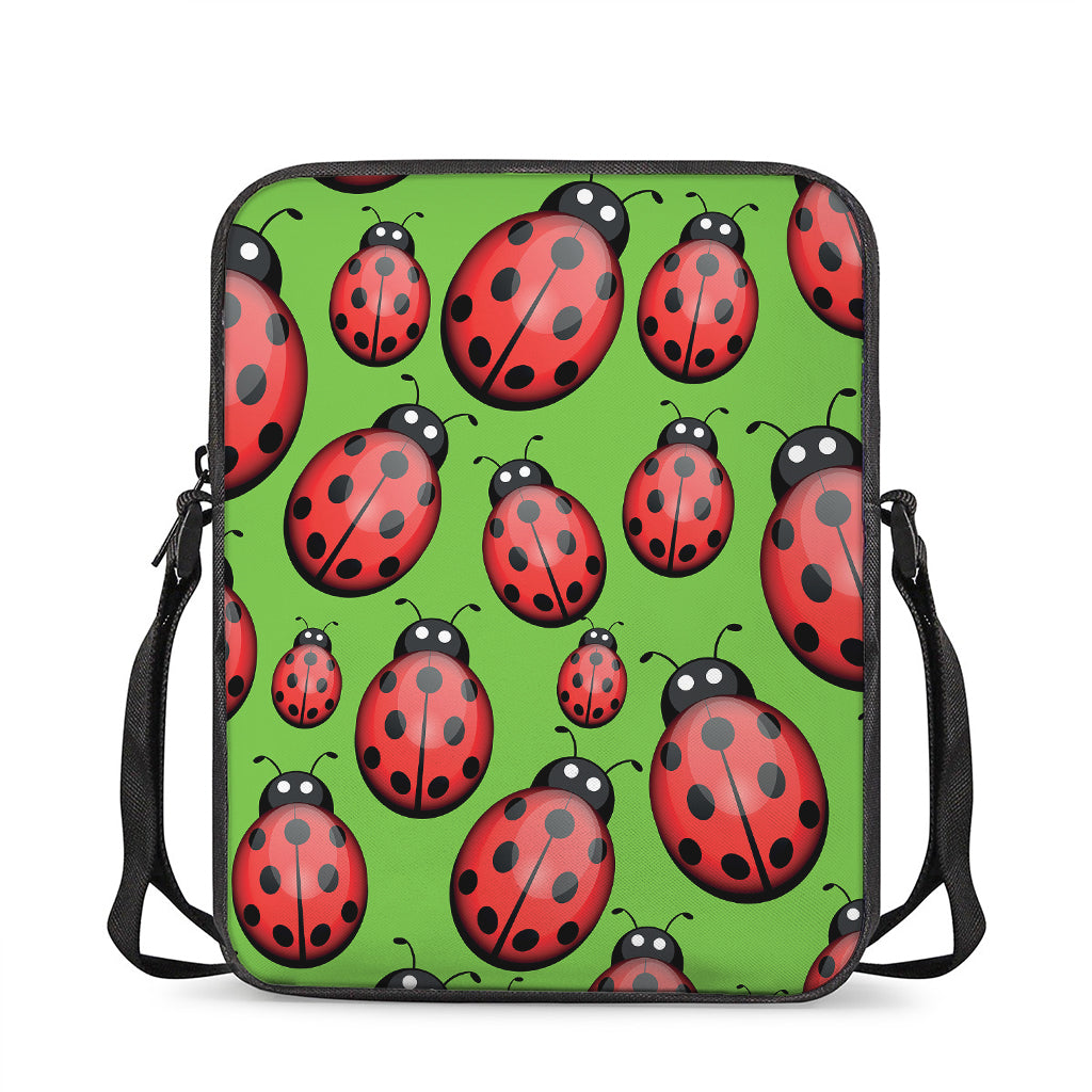 Cute Ladybug Pattern Print Rectangular Crossbody Bag