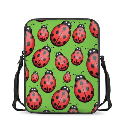 Cute Ladybug Pattern Print Rectangular Crossbody Bag