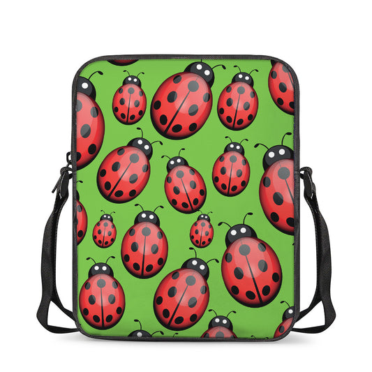 Cute Ladybug Pattern Print Rectangular Crossbody Bag