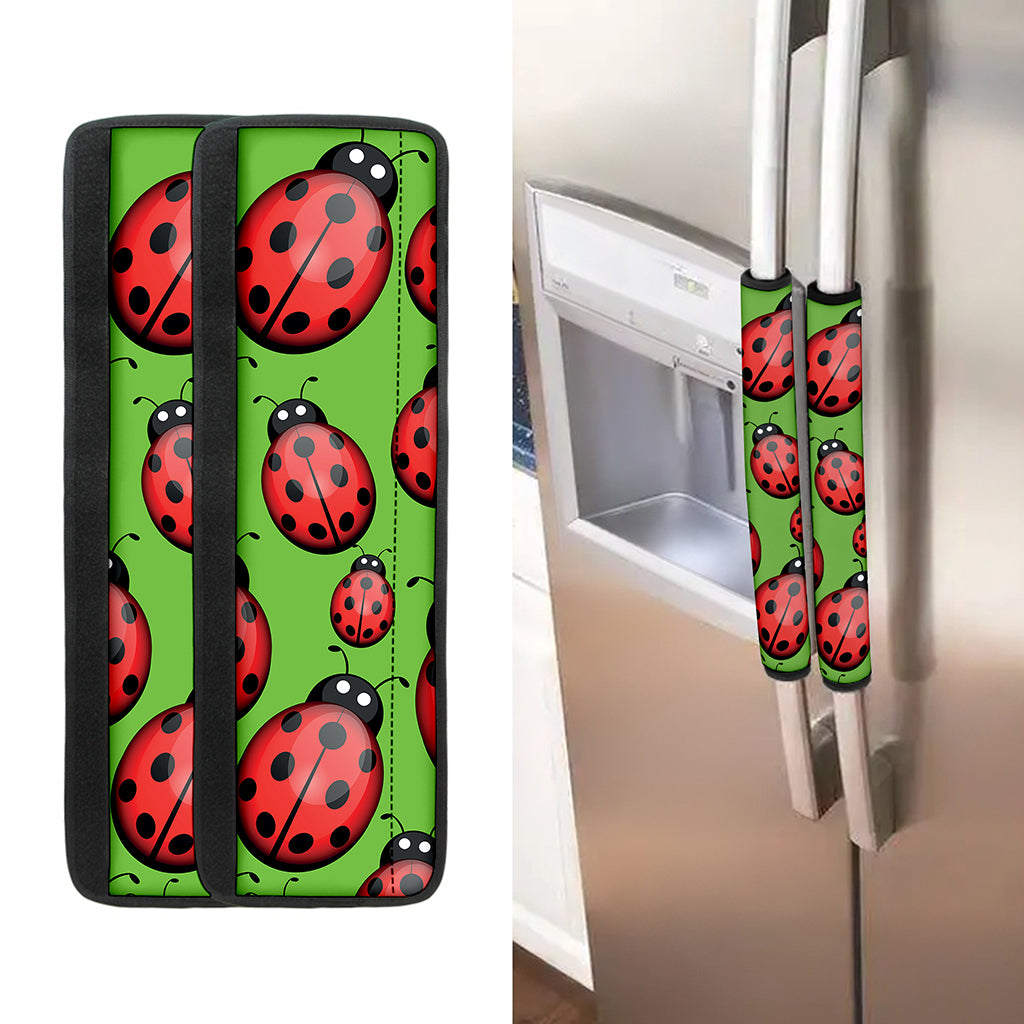 Cute Ladybug Pattern Print Refrigerator Handle Covers