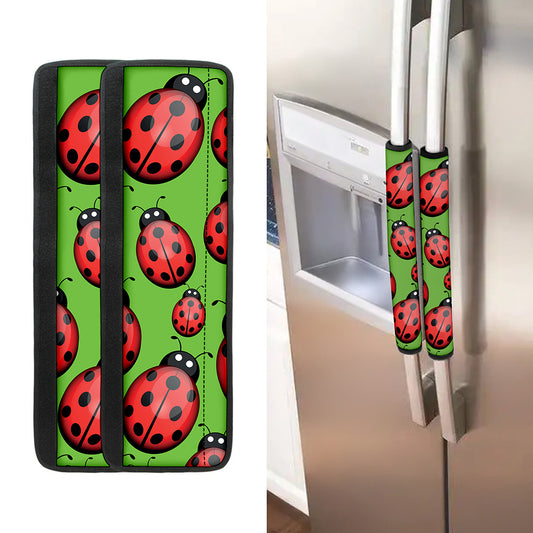 Cute Ladybug Pattern Print Refrigerator Handle Covers