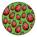 Cute Ladybug Pattern Print Round Floor Mat