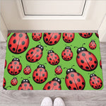 Cute Ladybug Pattern Print Rubber Doormat