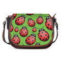 Cute Ladybug Pattern Print Saddle Bag