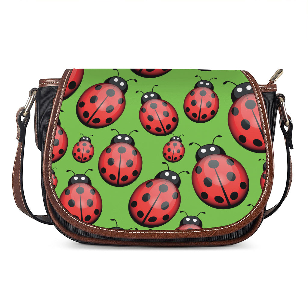 Cute Ladybug Pattern Print Saddle Bag