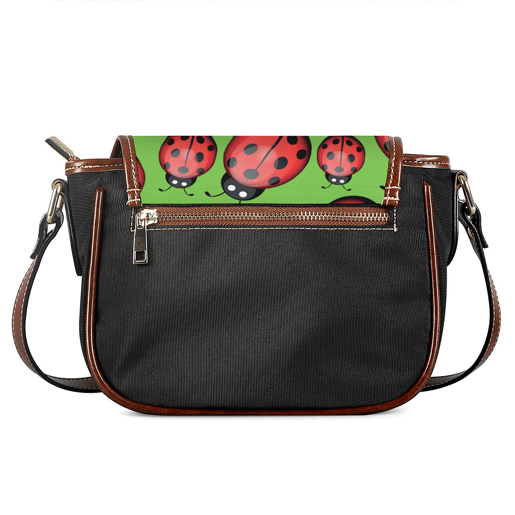Cute Ladybug Pattern Print Saddle Bag