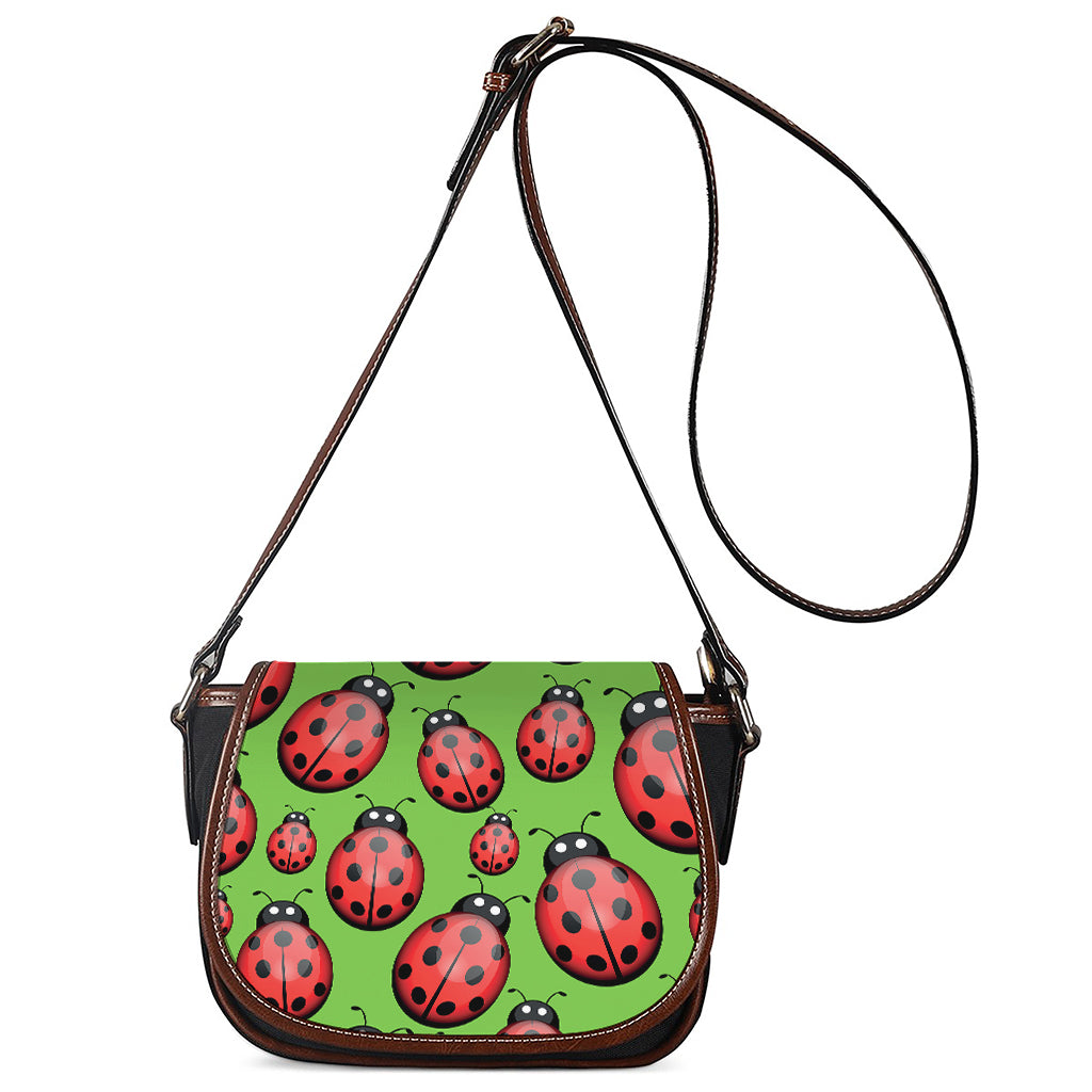 Cute Ladybug Pattern Print Saddle Bag