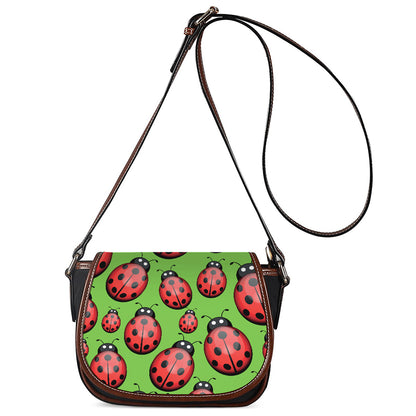 Cute Ladybug Pattern Print Saddle Bag