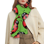 Cute Ladybug Pattern Print Scarf