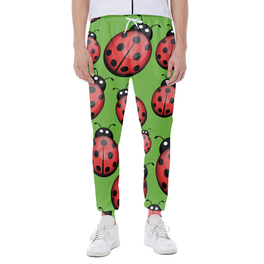 Cute Ladybug Pattern Print Scuba Joggers