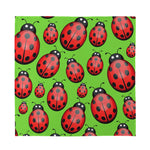 Cute Ladybug Pattern Print Silk Bandana