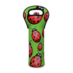 Cute Ladybug Pattern Print Single Neoprene Wine Tote