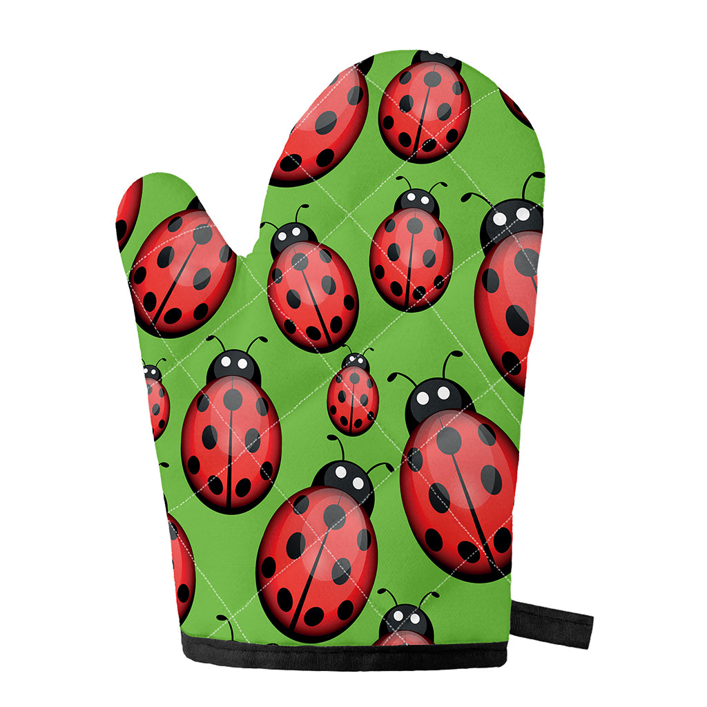 Cute Ladybug Pattern Print Single Oven Mitt
