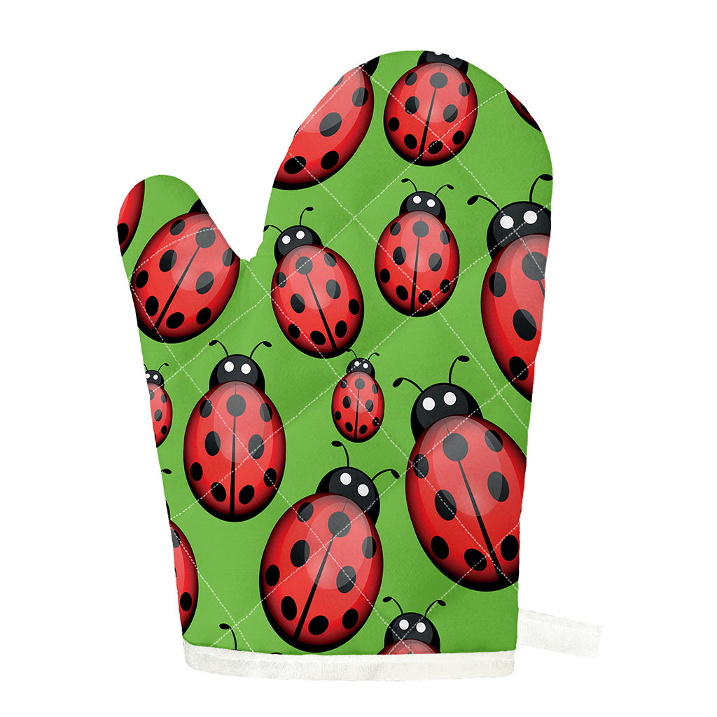 Cute Ladybug Pattern Print Single Oven Mitt