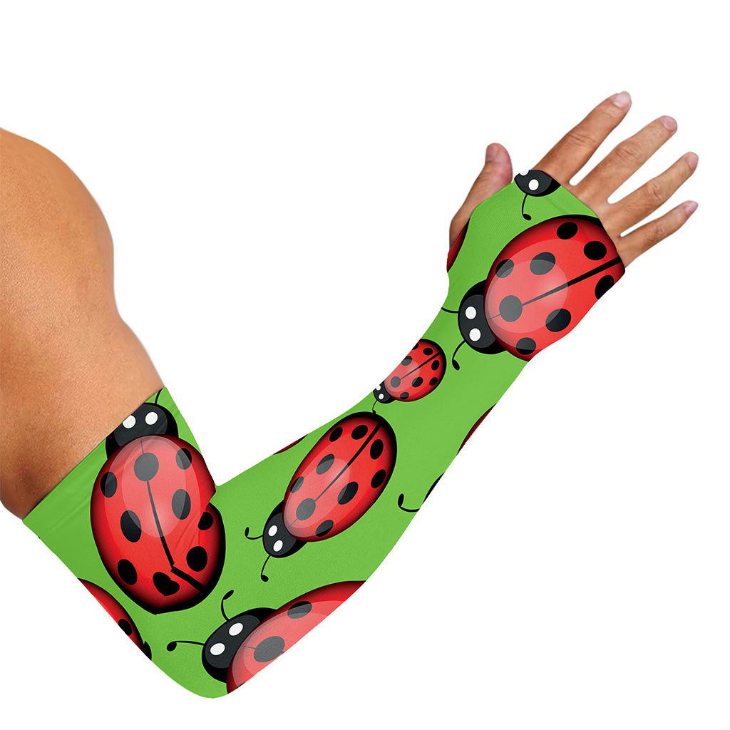 Cute Ladybug Pattern Print Sun Protection Arm Sleeves