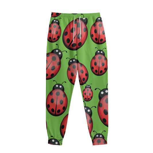 Cute Ladybug Pattern Print Sweatpants