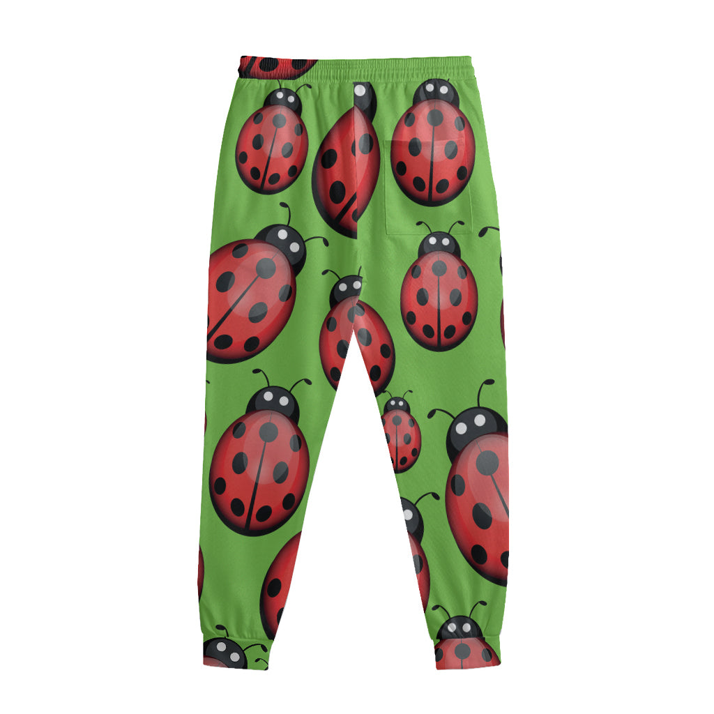 Cute Ladybug Pattern Print Sweatpants