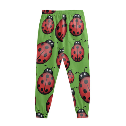 Cute Ladybug Pattern Print Sweatpants