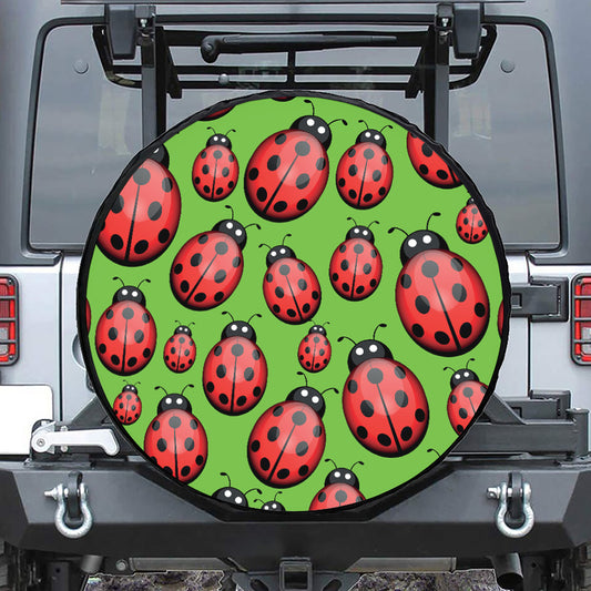 Cute Ladybug Pattern Print Tire Cover