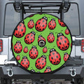 Cute Ladybug Pattern Print Tire Cover With Camera Hole