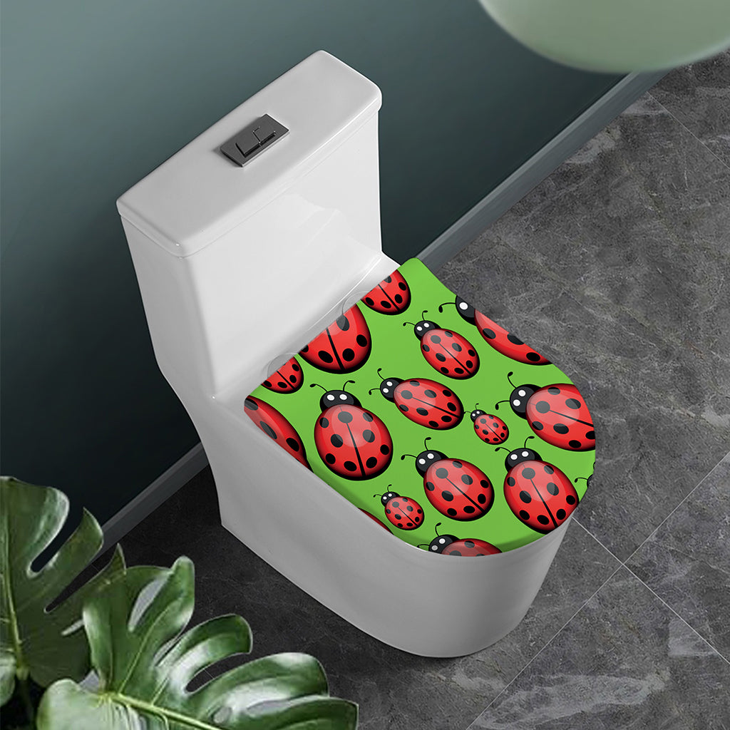 Cute Ladybug Pattern Print Toilet Lid Cover