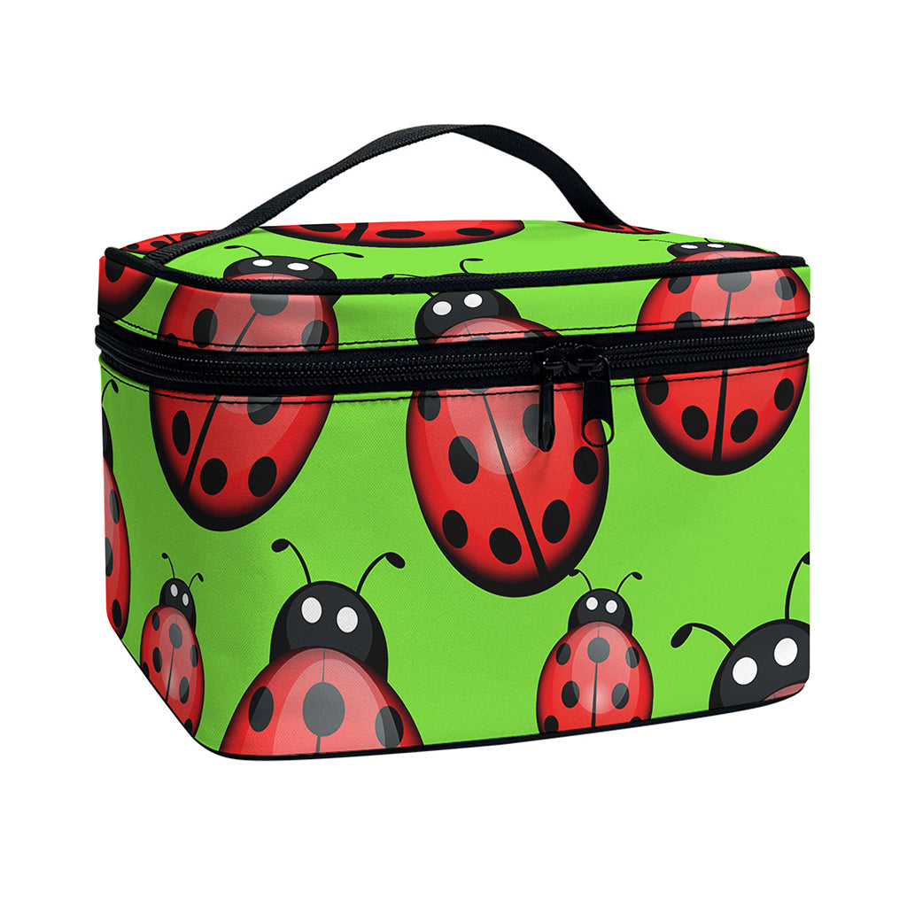 Cute Ladybug Pattern Print Travel Makeup Bag