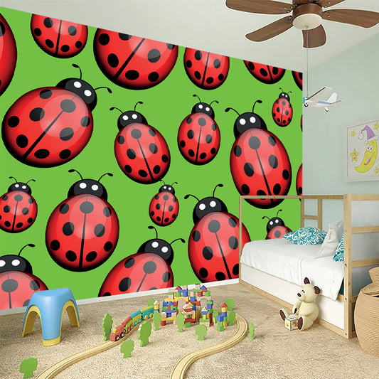 Cute Ladybug Pattern Print Wall Sticker