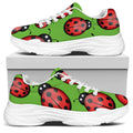 Cute Ladybug Pattern Print White Chunky Shoes
