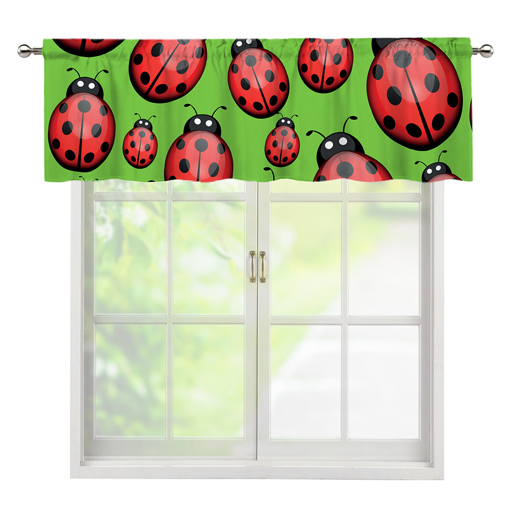Cute Ladybug Pattern Print Window Valance
