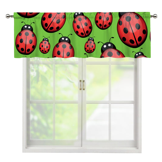 Cute Ladybug Pattern Print Window Valance