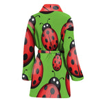 Cute Ladybug Pattern Print Women's Bathrobe