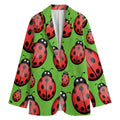 Cute Ladybug Pattern Print Women's Cotton Blazer