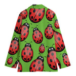 Cute Ladybug Pattern Print Women's Cotton Blazer