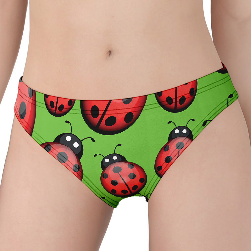 Cute Ladybug Pattern Print Women's Panties