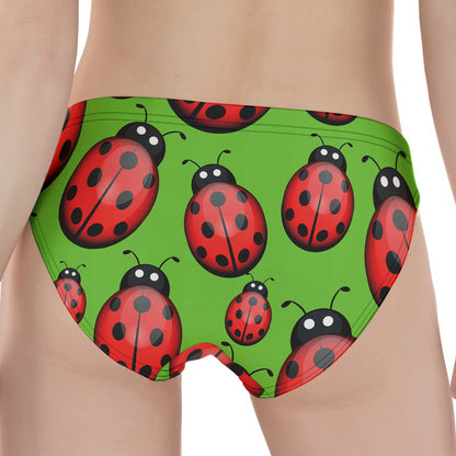 Cute Ladybug Pattern Print Women's Panties