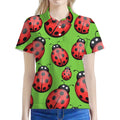 Cute Ladybug Pattern Print Women's Polo Shirt
