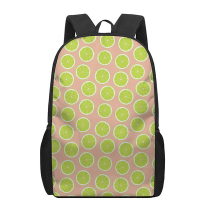 Cute Lime Pattern Print 17 Inch Backpack