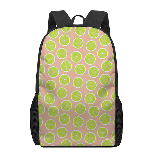 Cute Lime Pattern Print 17 Inch Backpack