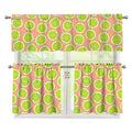 Cute Lime Pattern Print 3 Piece Kitchen Curtains