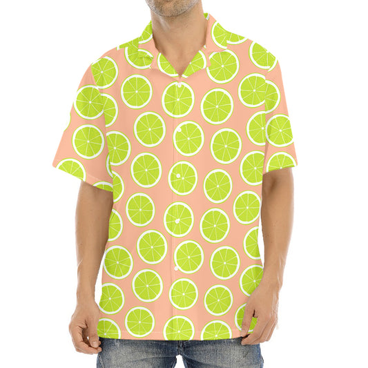 Cute Lime Pattern Print Aloha Shirt