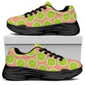 Cute Lime Pattern Print Black Chunky Shoes