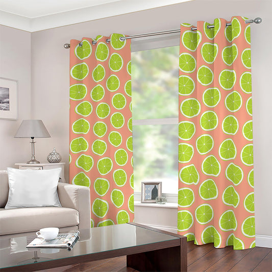 Cute Lime Pattern Print Blackout Grommet Curtains