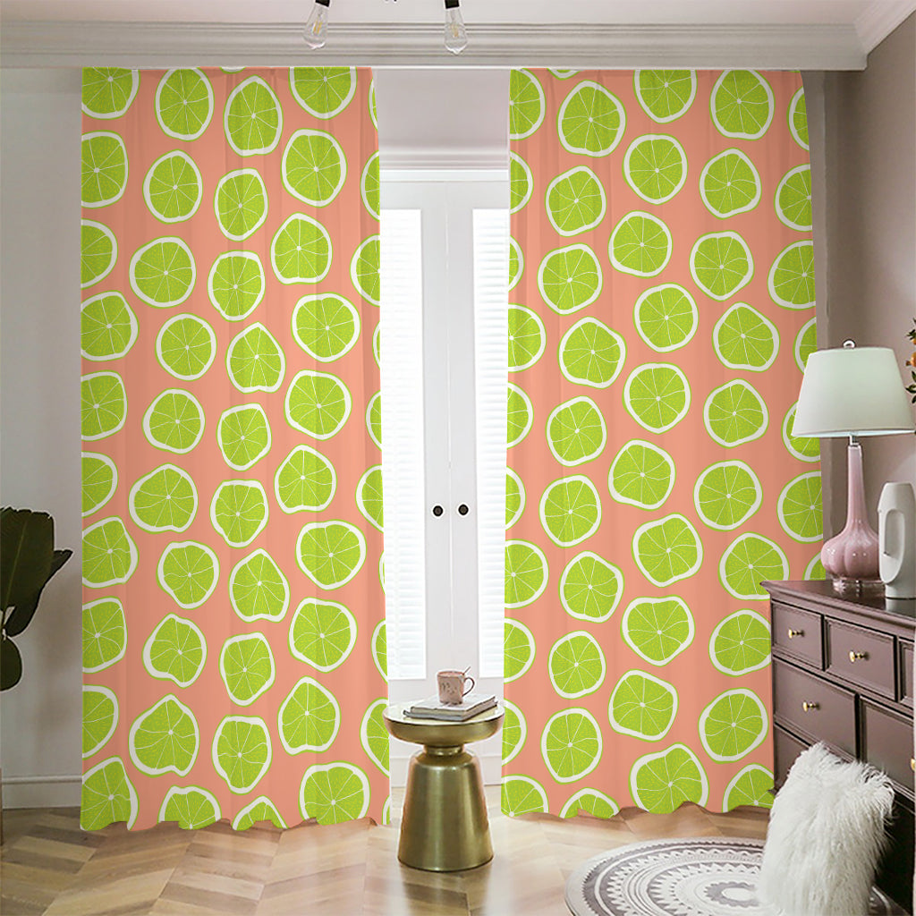 Cute Lime Pattern Print Blackout Pencil Pleat Curtains