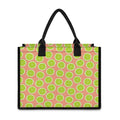 Cute Lime Pattern Print Canvas Tote Bag