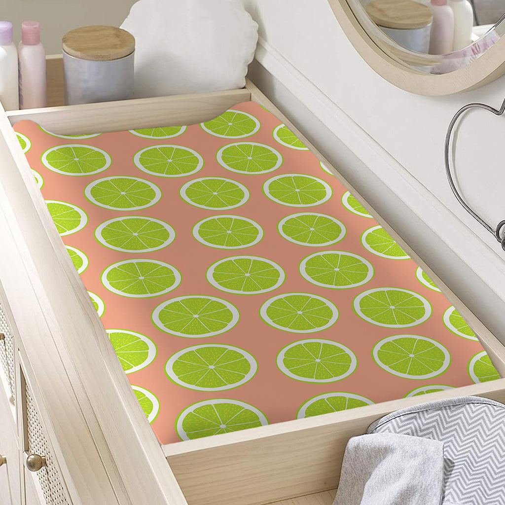 Cute Lime Pattern Print Changing Pad Cover