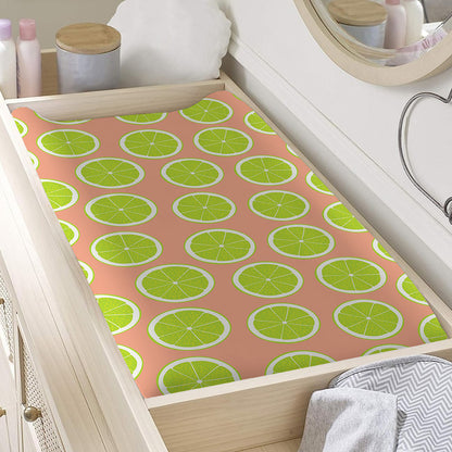 Cute Lime Pattern Print Changing Pad Cover