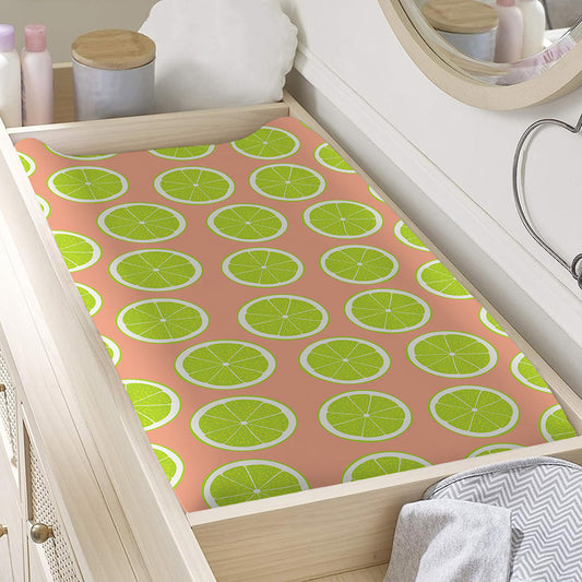 Cute Lime Pattern Print Changing Pad Cover